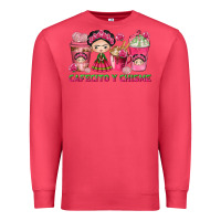 Cardinal cafecito y chisme with coffee cups Premium Sweatshirt - texasbilliewilder