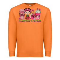 Carrot cafecito y chisme with coffee cups Premium Sweatshirt - texasbilliewilder