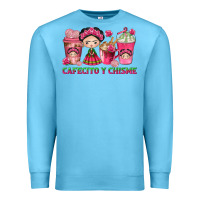 Ocean Blue cafecito y chisme with coffee cups Premium Sweatshirt - texasbilliewilder