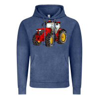 Vintage Denim western farm tractor red Vintage Hoodie - Artiststas