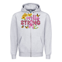 Heather Grey pretty strong Zipper Hoodie - BundleAndBundleShop