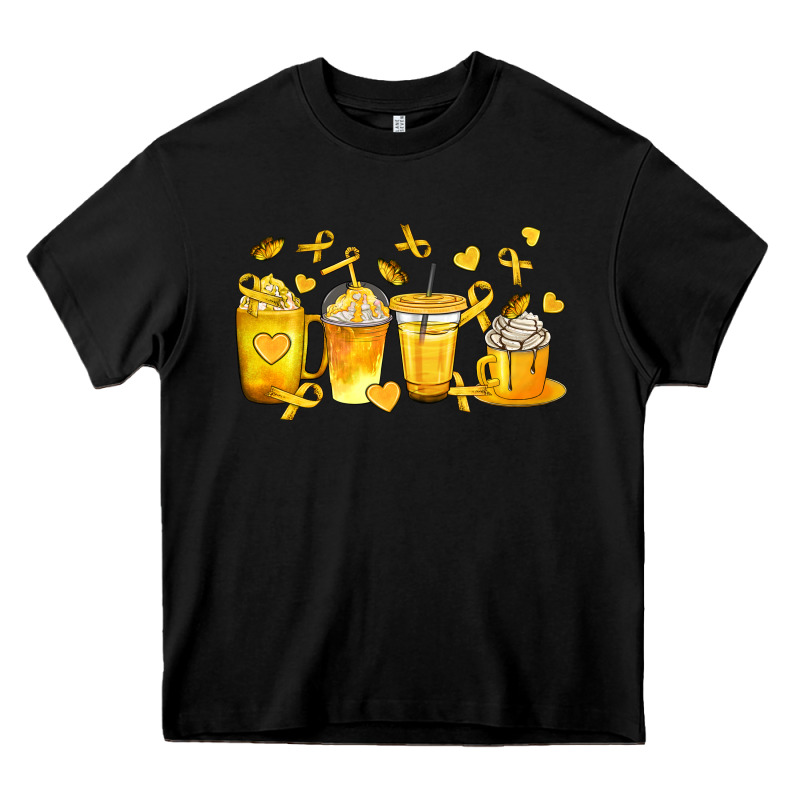 Childhood Cancer Coffee Cups Heavy Core Tee by texasbilliewilder | Teevron