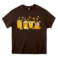 Chocolate Brown Childhood Cancer Coffee Cups Heavy Core Tee - texasbilliewilder
