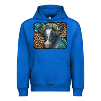 Cobalt Floral Cow Leopard Gemstone Urban Hoodie - CowCowDesign