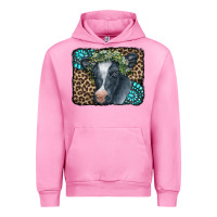Fuchsia Pink Floral Cow Leopard Gemstone Urban Hoodie - CowCowDesign