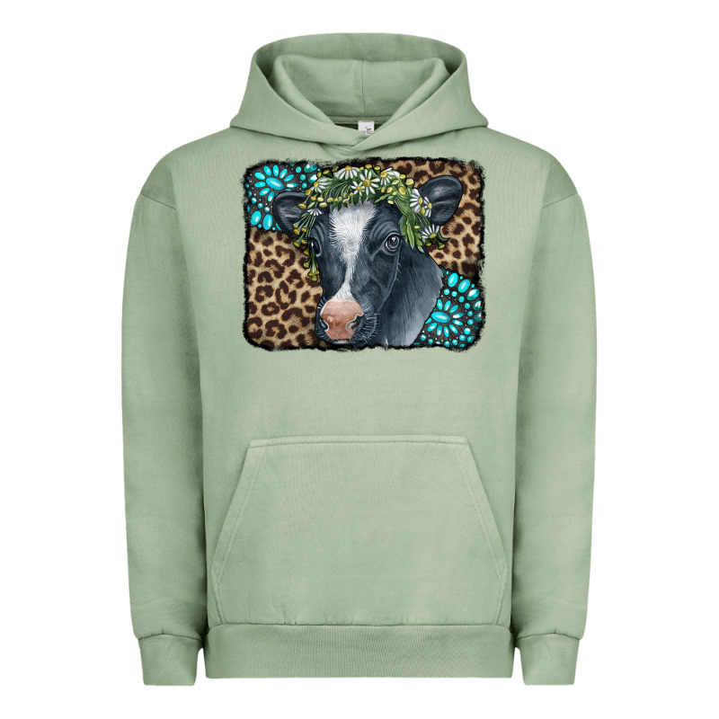 Floral Cow Leopard Gemstone Urban Hoodie by CowCowDesign | Teevron