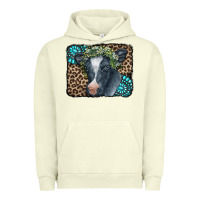 Pigment Pistachio Floral Cow Leopard Gemstone Urban Hoodie - CowCowDesign