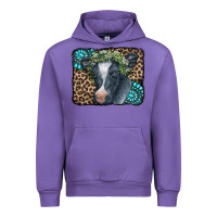 Tulip Floral Cow Leopard Gemstone Urban Hoodie - CowCowDesign