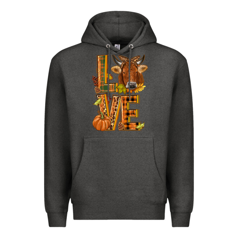 Love Fall Cow Premium Hoodie by NancyCooperArtShop | Teevron