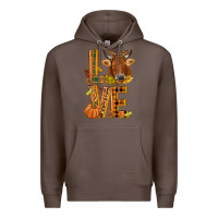 Coffee Love fall cow Premium Hoodie - NancyCooperArtShop