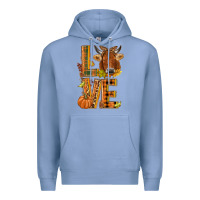 Colony Blue Love fall cow Premium Hoodie - NancyCooperArtShop