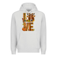 Dove Grey Love fall cow Premium Hoodie - NancyCooperArtShop