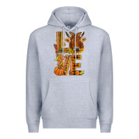 Heather Grey Love fall cow Premium Hoodie - NancyCooperArtShop