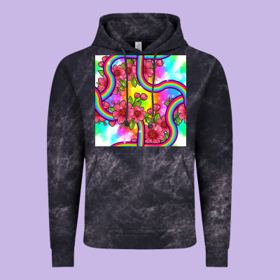 Tie Dye Floral Seamless Pattern Vintage Hoodie Designed By Bundleandbundleshop