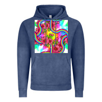 Vintage Denim tie dye floral seamless pattern Vintage Hoodie - BundleAndBundleShop
