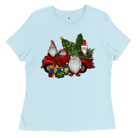 Baby Blue christmas gnomes with truck Ladies Tee - RanaPortraitStore