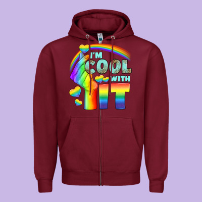 Lgbtq İ'm Cool With İt Zipper Hoodie Designed By Bundleandbundleshop