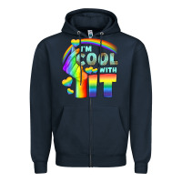 Navy Lgbtq İ'm Cool With İt Zipper Hoodie - BundleAndBundleShop