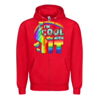 Red Lgbtq İ'm Cool With İt Zipper Hoodie - BundleAndBundleShop