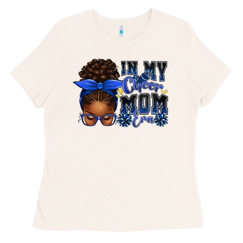In My Cheer Mom Era Afro Messy Bun Ladies Tee by texasbilliewilder | Teevron