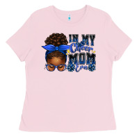 Bubblegum Pink in my cheer mom era afro messy bun Ladies Tee - texasbilliewilder