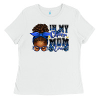 White in my cheer mom era afro messy bun Ladies Tee - texasbilliewilder