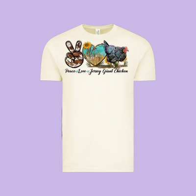 Peace Love Jersey Giant Chicken Vintage Tee Designed By Lillyallendesigns