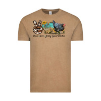 Vintage Coffee Peace Love Jersey Giant Chicken Vintage Tee - LillyAllenDesigns
