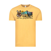 Vintage Mustard Peace Love Jersey Giant Chicken Vintage Tee - LillyAllenDesigns