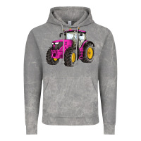 Cloud Rock western farm tractor pink Vintage Hoodie - Artiststas