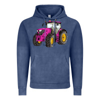 Vintage Denim western farm tractor pink Vintage Hoodie - Artiststas