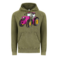 Vintage Olive western farm tractor pink Vintage Hoodie - Artiststas