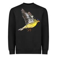 Black Flying American Goldfinch Heavyweight Sweatshirt - LillyAllenDesigns