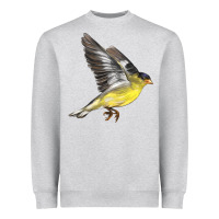 Heather Grey Flying American Goldfinch Heavyweight Sweatshirt - LillyAllenDesigns