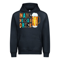 Navy Mama Needs a Drink Urban Hoodie - CowCowDesign