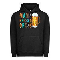 Pigment Black Mama Needs a Drink Urban Hoodie - CowCowDesign