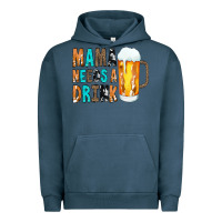 Pigment Midnight Navy Mama Needs a Drink Urban Hoodie - CowCowDesign