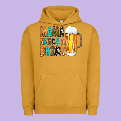 Mama Needs A Drink Urban Hoodie Designed By Cowcowdesign