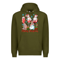 Army Green merry christmas wine glasses Premium Hoodie - texasbilliewilder