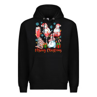 Black merry christmas wine glasses Premium Hoodie - texasbilliewilder