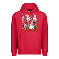 Cardinal merry christmas wine glasses Premium Hoodie - texasbilliewilder