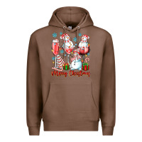 Chestnut merry christmas wine glasses Premium Hoodie - texasbilliewilder