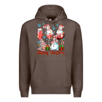 Coffee merry christmas wine glasses Premium Hoodie - texasbilliewilder