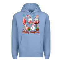 Colony Blue merry christmas wine glasses Premium Hoodie - texasbilliewilder