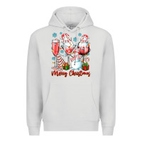 Dove Grey merry christmas wine glasses Premium Hoodie - texasbilliewilder