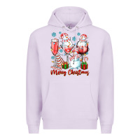 Lilac merry christmas wine glasses Premium Hoodie - texasbilliewilder