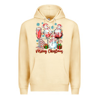 Pina Colada merry christmas wine glasses Premium Hoodie - texasbilliewilder