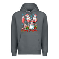 Rock merry christmas wine glasses Premium Hoodie - texasbilliewilder