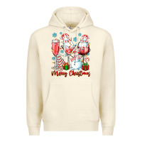Sandshell merry christmas wine glasses Premium Hoodie - texasbilliewilder