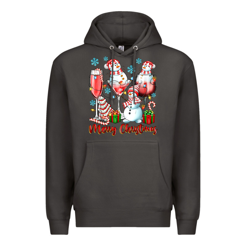 Merry Christmas Wine Glasses Premium Hoodie by texasbilliewilder | Teevron